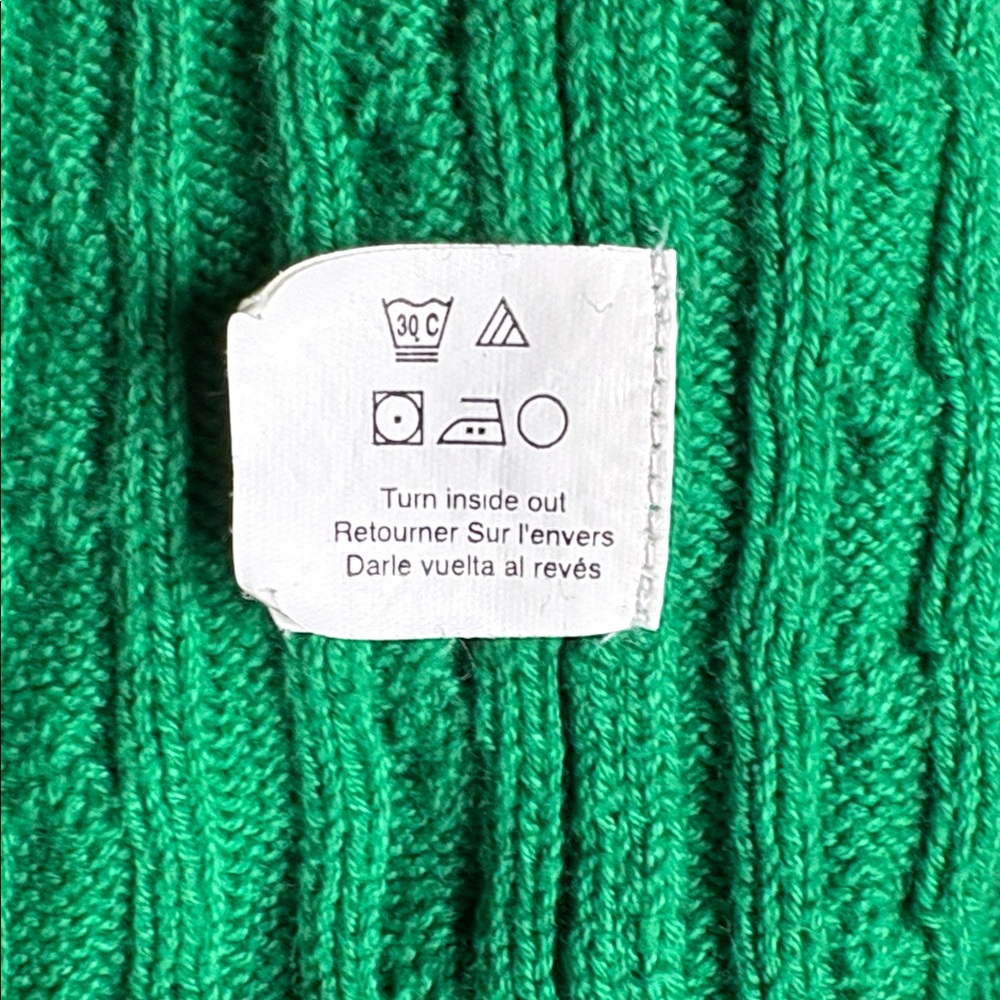 Chaps Kelly Green Cable Knit Cotton Men’s Sweater size XL - Picture 6 of 6